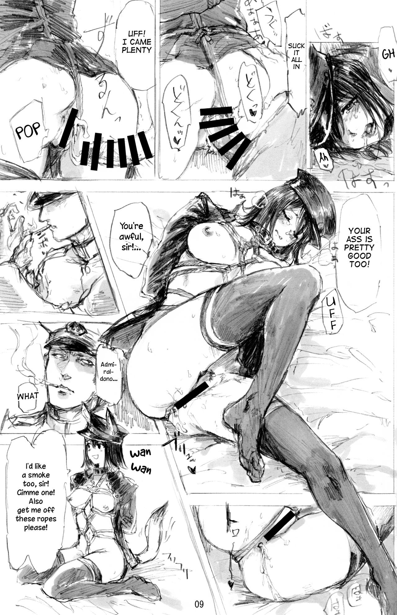 Anime Girls Series —  Akitsumaru and Kazagashira get their pussies filled with thick creampies