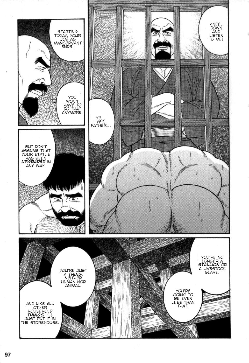 BDSM Series —  Brutal Fucking in the House of Savages  [Tagame Gengoroh] Gedou no Ie Chuukan | House of Brutes Vol. 2 Ch. 3 [English] {tukkeebum}