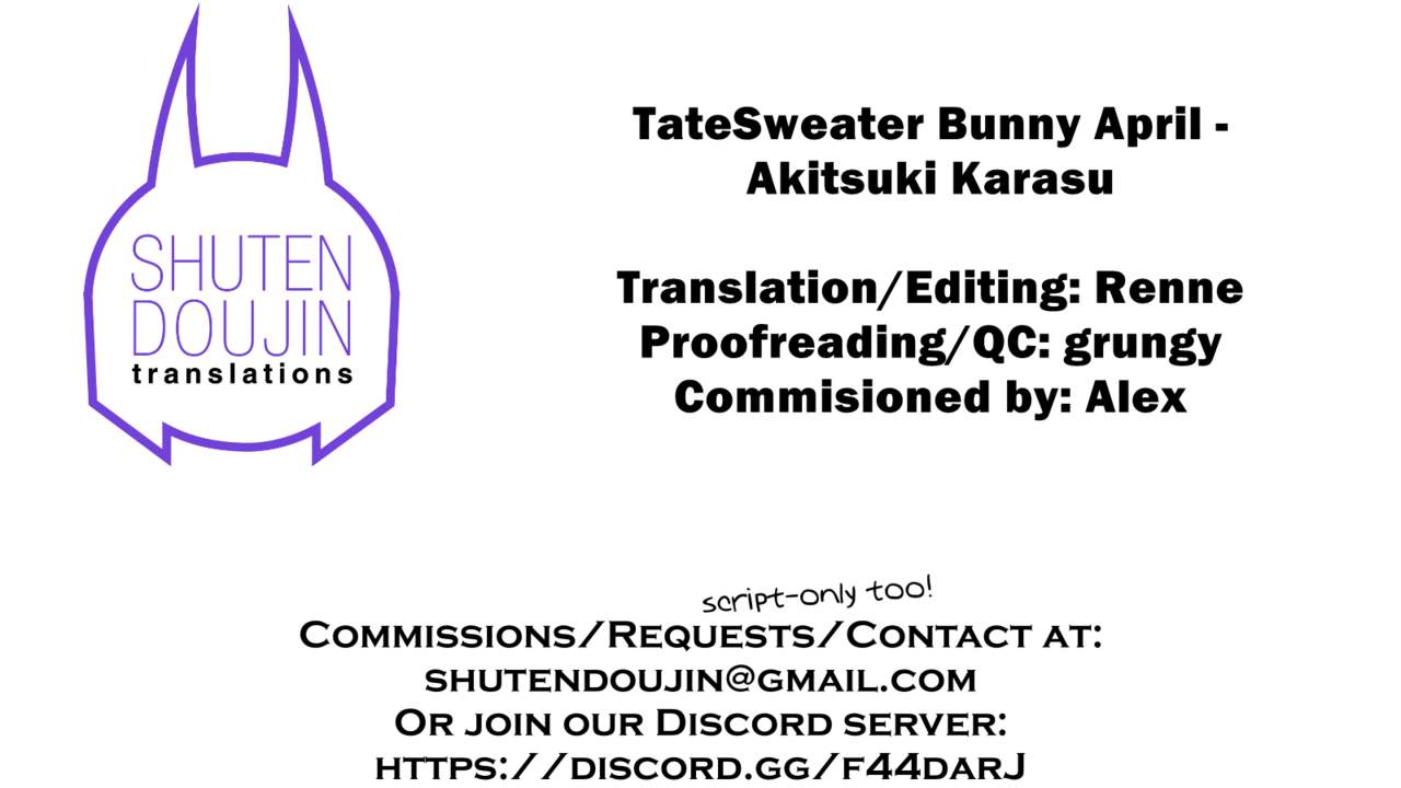 Bunny Girl Series — TateSweater Bunny April Gets Fucked Hard In Cosplay [Kuroshiro Desire (Akitsuki Karasu)]