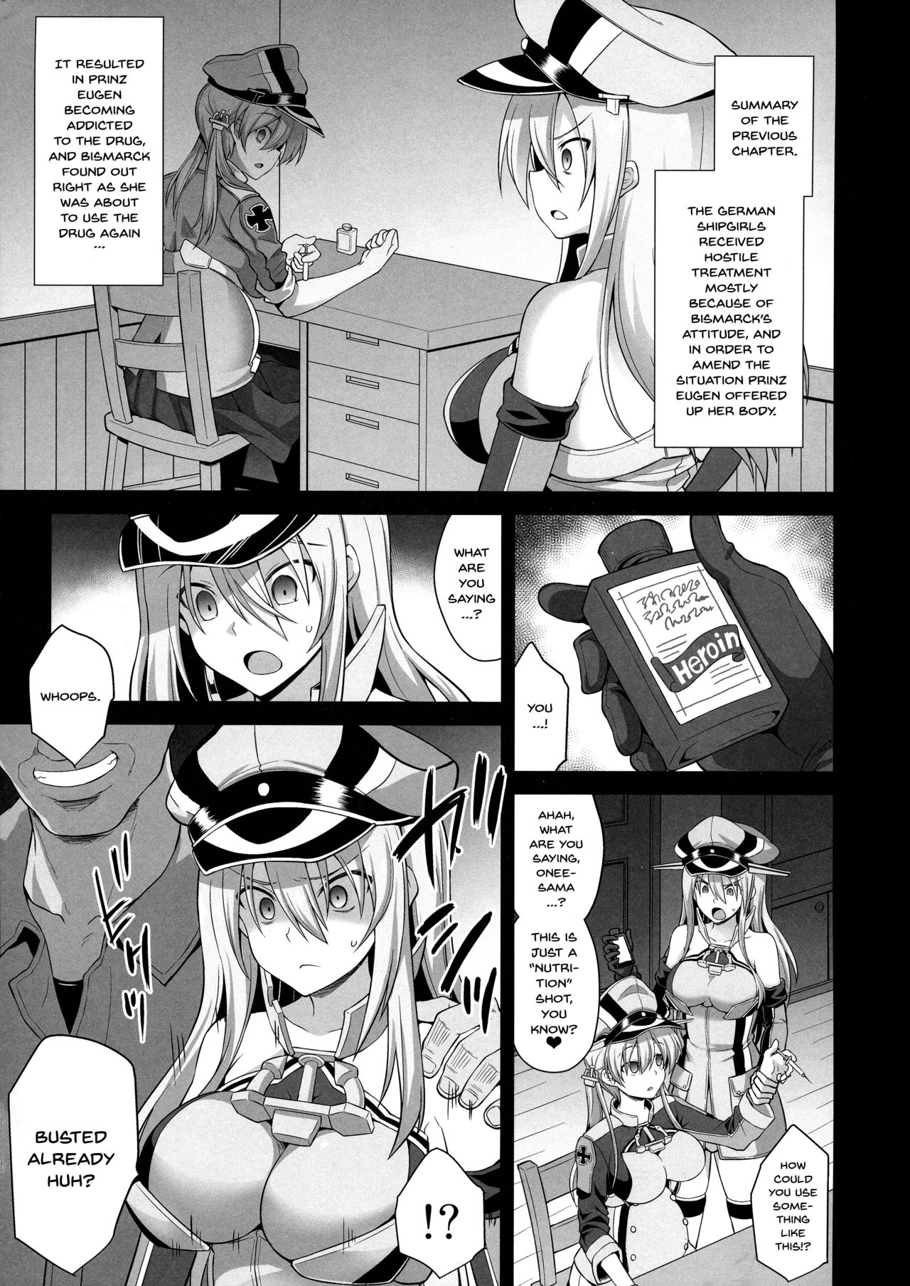 Pregnant Series — Prinz Eugen & Bismarck Fucked Hard, Impregnated, and Forced to Give Birth [COMIC1☆15 Akuten Soushin Kokutou Nikke KanColle]