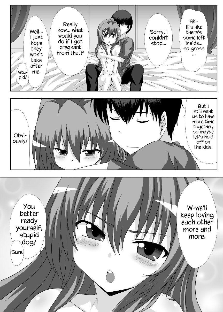 Schoolgirl Series — Toradora! Taiga and Minori share cock and get filled with mutual creampies