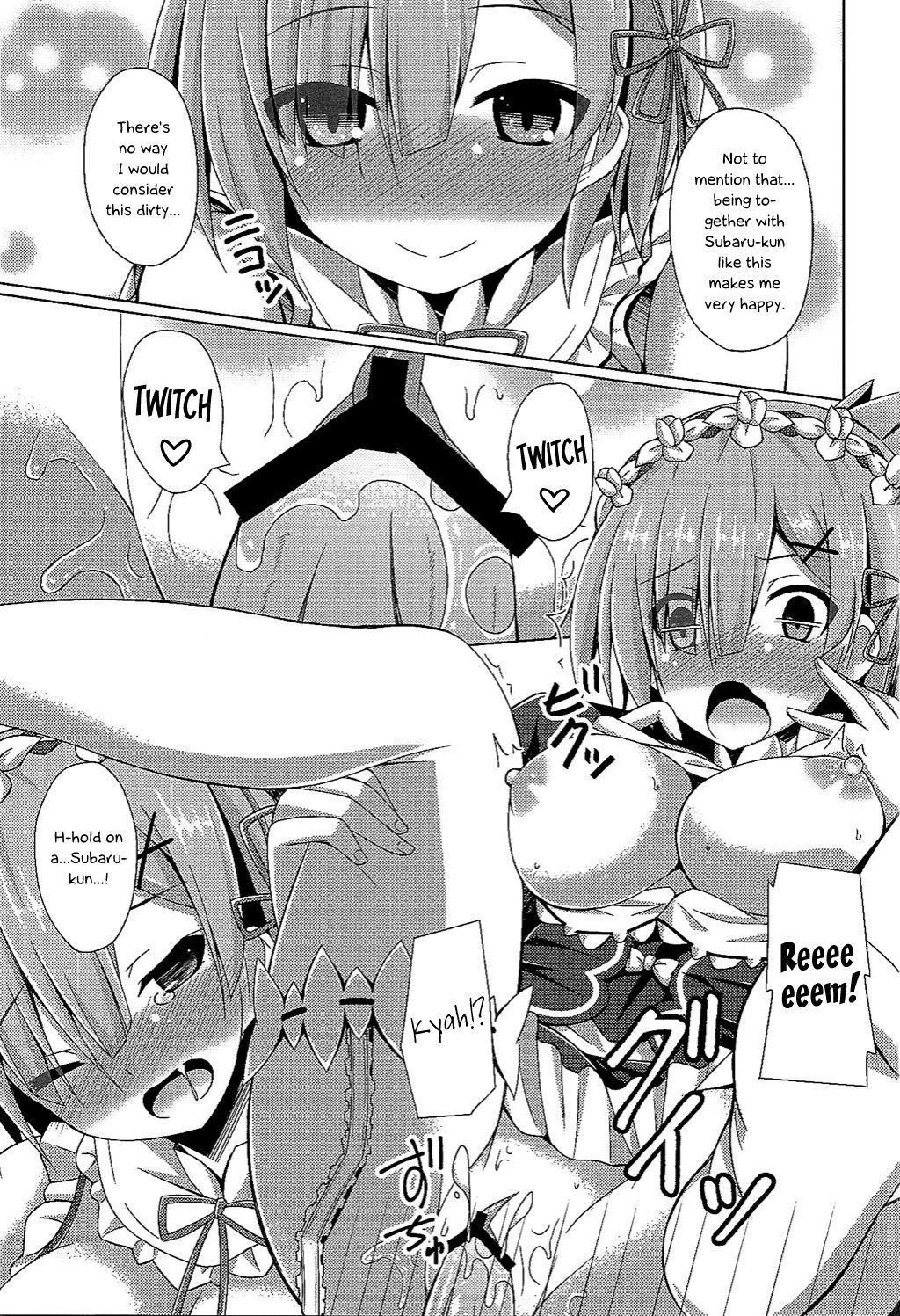 Teacher Series — Rem Teaches Emilia How to Fuck  [Imitation Moon (Narumi Yuu)]