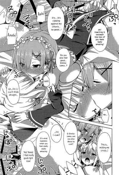 Teacher Series — Rem Teaches Emilia How to Fuck  [Imitation Moon (Narumi Yuu)]