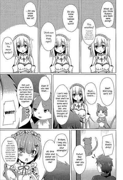 Teacher Series — Rem Teaches Emilia How to Fuck  [Imitation Moon (Narumi Yuu)]