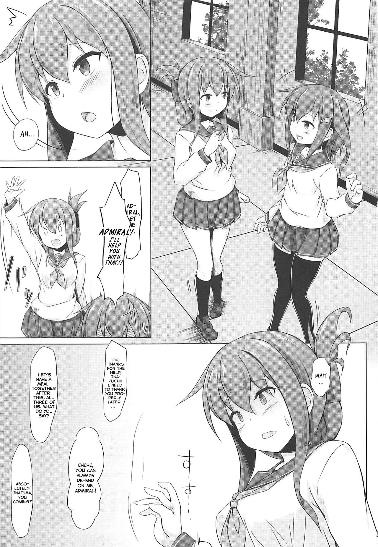 Threesome Series — Ikazuchi and Inazuma Beg for the Admiral’s Creampie  [C96] [Sirotaruto (Kotaru, Shirasaki Karu)]